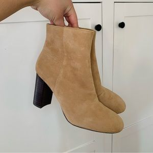 Banana Republic Suede Brown Ankle Booties Size 7.5